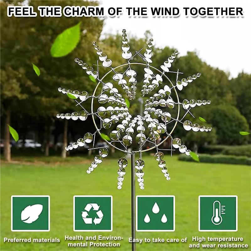 3D Metal Windmill Wind Spinner - Magical Additions to Your Garden