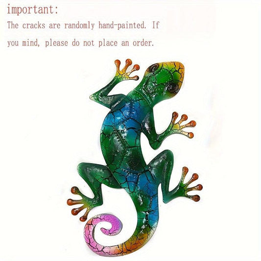 Iron Art Lizard Metal Ornament for Outdoor Decor