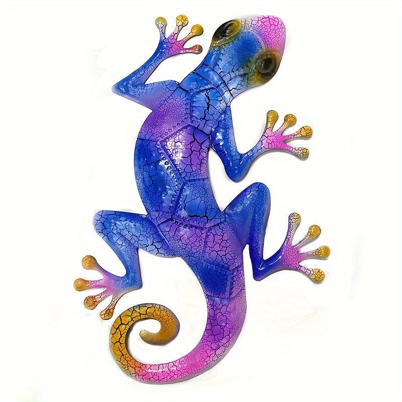 Iron Art Lizard Metal Ornament for Outdoor Decor