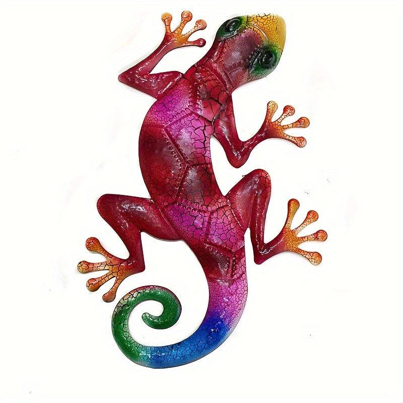 Iron Art Lizard Metal Ornament for Outdoor Decor