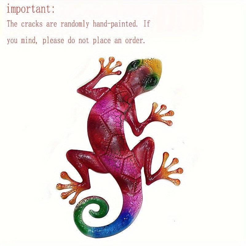 Iron Art Lizard Metal Ornament for Outdoor Decor