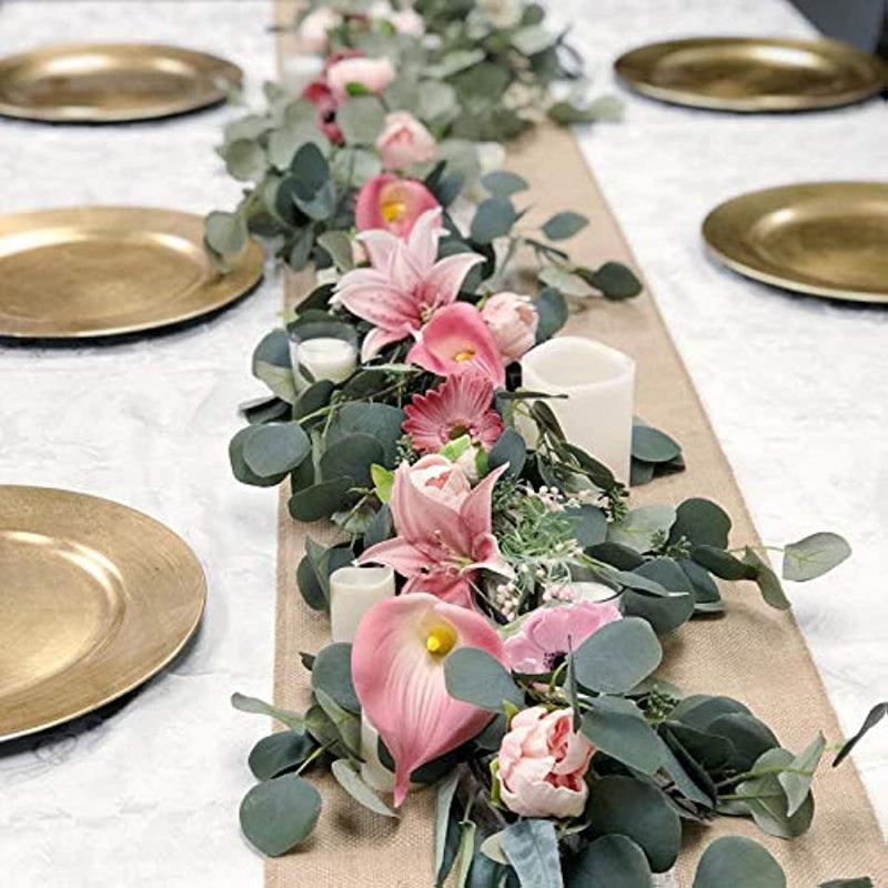 Artificial Eucalyptus Garland 5 9ft Greenery Silver Dollar Eucalyptus