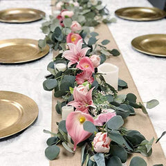 Artificial Eucalyptus Garland 5 9ft Greenery Silver Dollar Eucalyptus