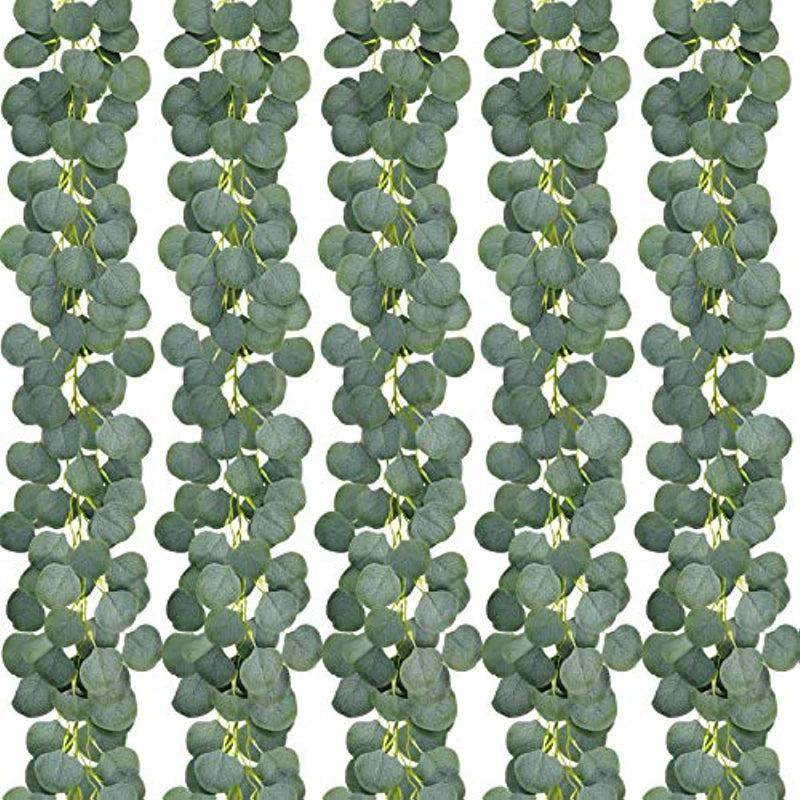 Artificial Eucalyptus Garland 5 9ft Greenery Silver Dollar Eucalyptus