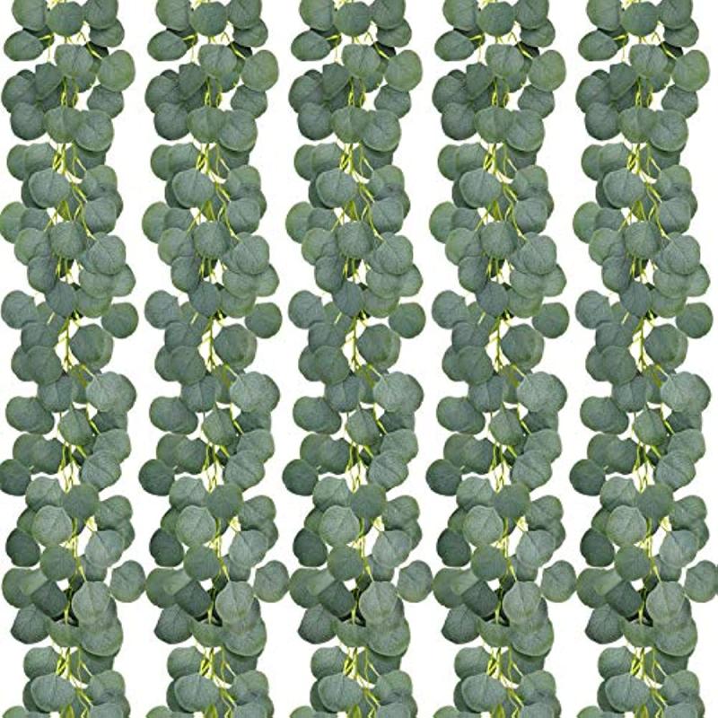 Artificial Eucalyptus Garland 5 9ft Greenery Silver Dollar Eucalyptus