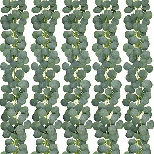 Artificial Eucalyptus Garland 5 9ft Greenery Silver Dollar Eucalyptus