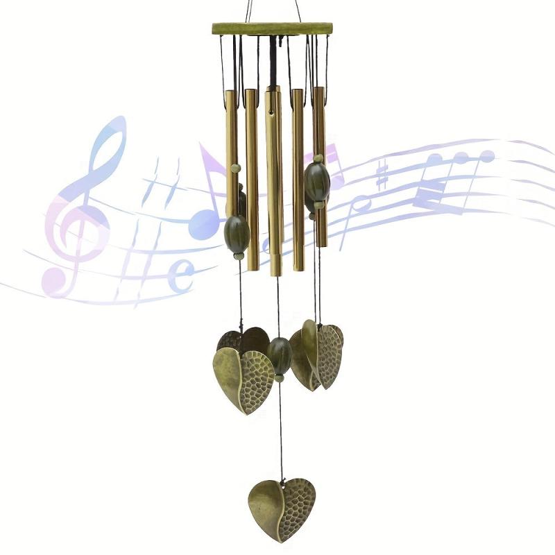 Outdoor Wooden Wind Chimes with 8 Metal Hollow Tuned Tubes