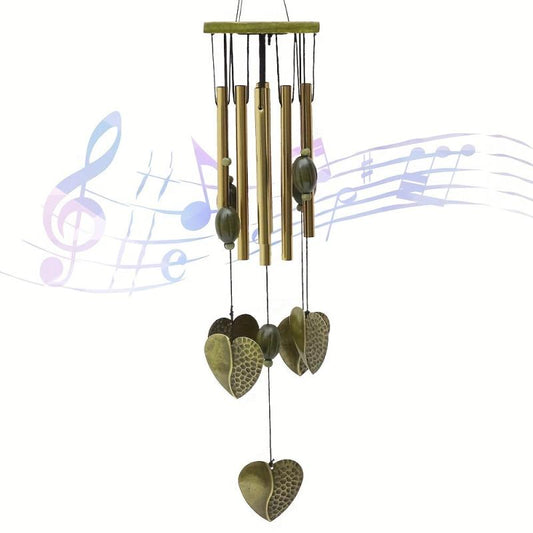 Outdoor Wooden Wind Chimes with 8 Metal Hollow Tuned Tubes