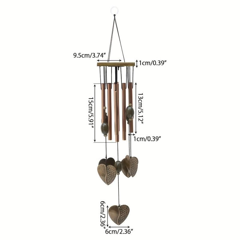 Outdoor Wooden Wind Chimes with 8 Metal Hollow Tuned Tubes