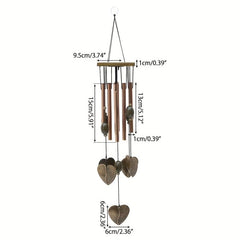 Outdoor Wooden Wind Chimes with 8 Metal Hollow Tuned Tubes
