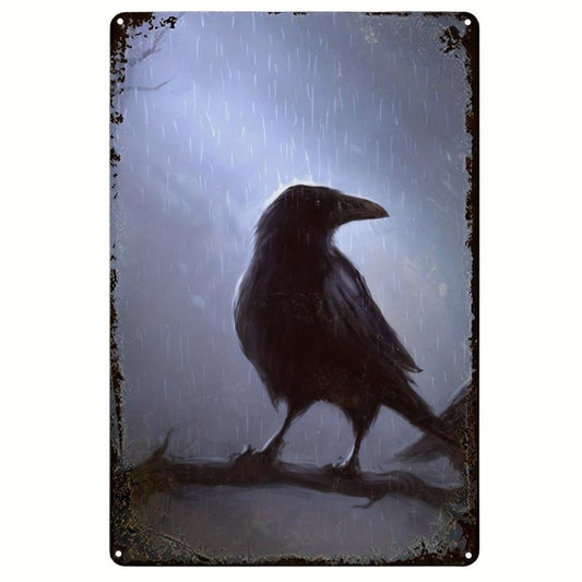 Trained Crows Metal Sign 12x8 Inches