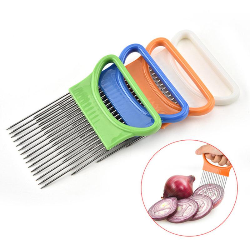 Stainless Steel Slicer & Vegetable Holder for Slicing and Peeling