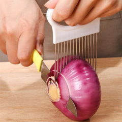 Stainless Steel Slicer & Vegetable Holder for Slicing and Peeling