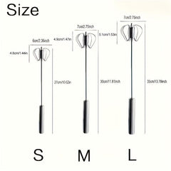 Hand Push Semi Automatic Egg Beater Mixer Whisk