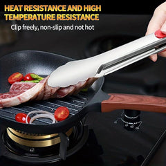 2PCS Stainless Steel BBQ Tongs - Anti-Scald