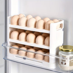 3 Layer Flippable Egg Holder 30 Count Egg Storage Container for Refrigerator