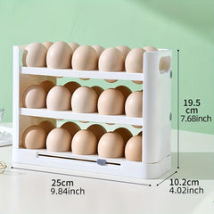 3 Layer Flippable Egg Holder 30 Count Egg Storage Container for Refrigerator