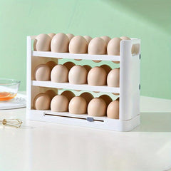 3 Layer Flippable Egg Holder 30 Count Egg Storage Container for Refrigerator