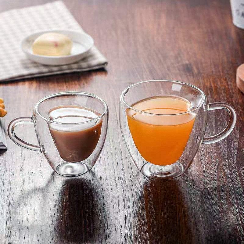 Heart Shaped Glass Cup Transparent Heart Coffee Cup Glass Heart Cup