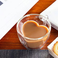 Heart Shaped Glass Cup Transparent Heart Coffee Cup Glass Heart Cup