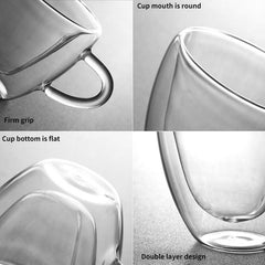 Heart Shaped Glass Cup Transparent Heart Coffee Cup Glass Heart Cup