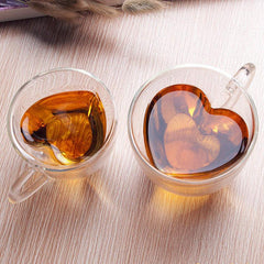 Heart Shaped Glass Cup Transparent Heart Coffee Cup Glass Heart Cup