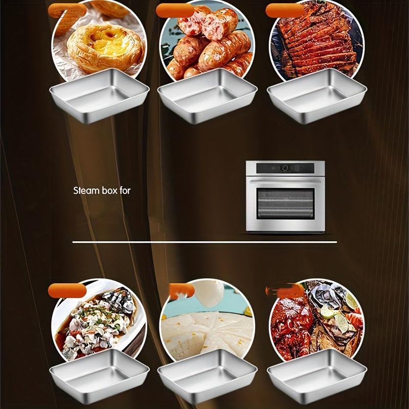 Stainless Steel Square Tray Vegetable Plate Baking Shallow Tray