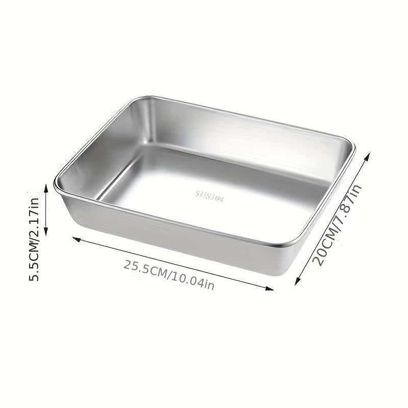 Stainless Steel Square Tray Vegetable Plate Baking Shallow Tray