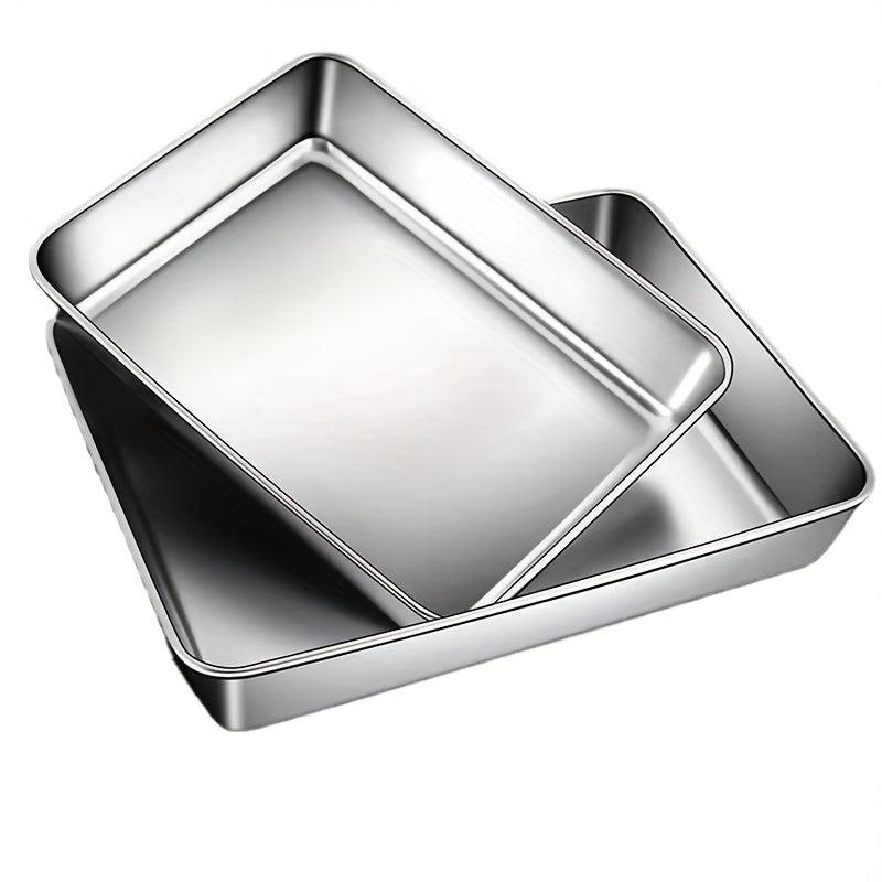 Stainless Steel Square Tray Vegetable Plate Baking Shallow Tray