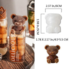 3D Bear Ice Cube Molder for Ice Cream, Coffee, Chocolate - 1pc