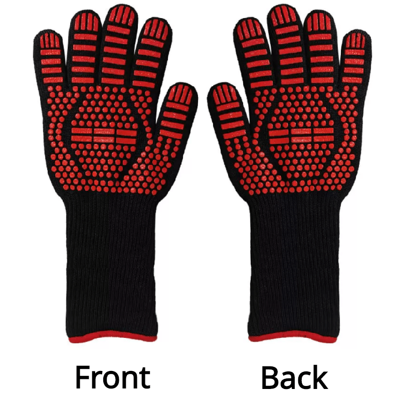 1pc BBQ Gloves High Temp Resistance Oven Mitts Fireproof Barbecue Heat Insulatio