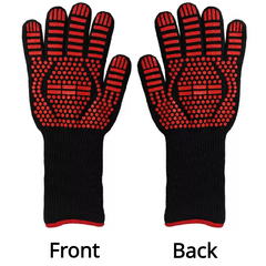 1pc BBQ Gloves High Temp Resistance Oven Mitts Fireproof Barbecue Heat Insulatio