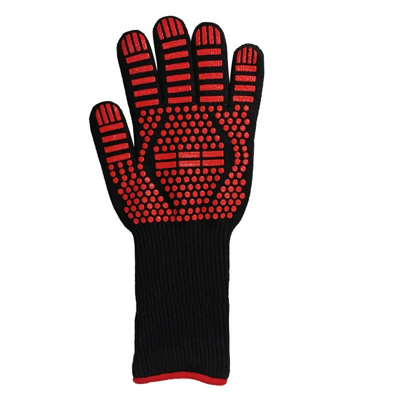 1pc BBQ Gloves High Temp Resistance Oven Mitts Fireproof Barbecue Heat Insulatio