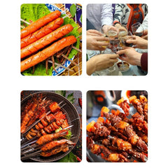 20pcs Stainless Steel BBQ Skewer Flat Stick for Outdoor Camping