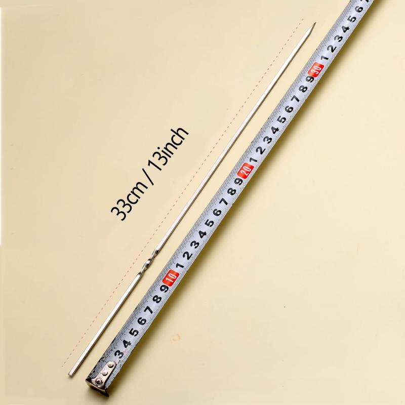 20pcs Stainless Steel BBQ Skewer Flat Stick for Outdoor Camping
