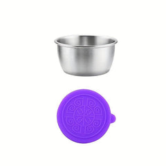 304 Stainless Steel Sauce Cup Mini Silicone Lid 50ML Leakproof Seasoning Dish