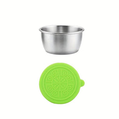 304 Stainless Steel Sauce Cup Mini Silicone Lid 50ML Leakproof Seasoning Dish