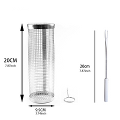 3pcs BBQ Basket Set with Hook & Fork Outdoor Barbecue Net Barrel