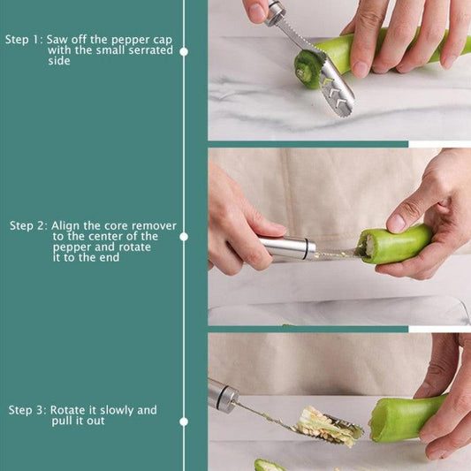 Stainless Steel Tomato Core Remover Seed Pepper Tomato