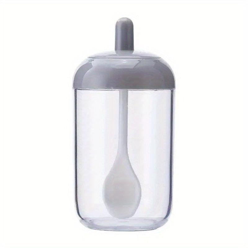 Kitchen Seasoning Jar With Spoon, Round Seasoning Bottle