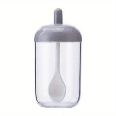 Kitchen Seasoning Jar With Spoon, Round Seasoning Bottle
