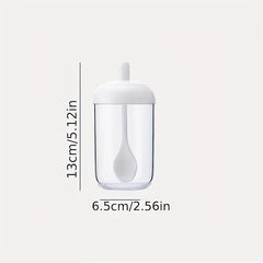 Kitchen Seasoning Jar With Spoon, Round Seasoning Bottle