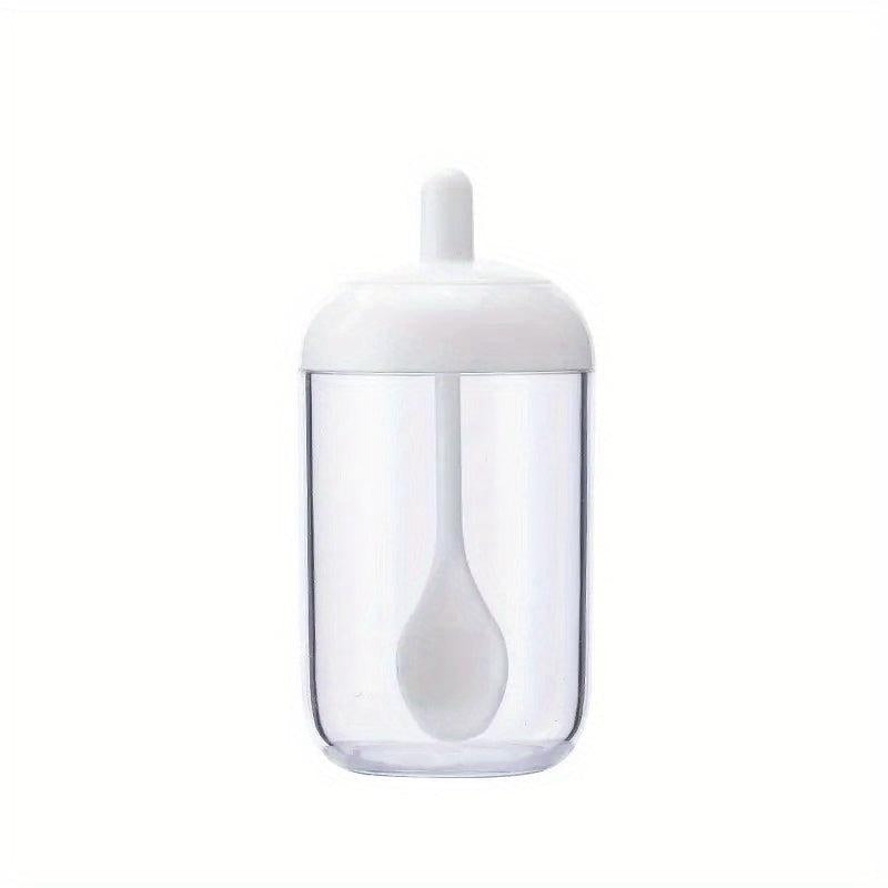 Kitchen Seasoning Jar With Spoon, Round Seasoning Bottle