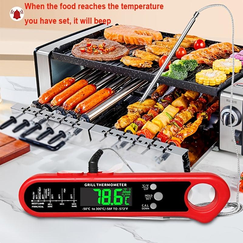 1pc Digital Meat Thermometer 3 In 1 Food Thermometer for Grilling and Cooking