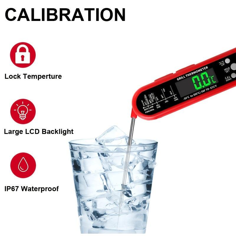 1pc Digital Meat Thermometer 3 In 1 Food Thermometer for Grilling and Cooking