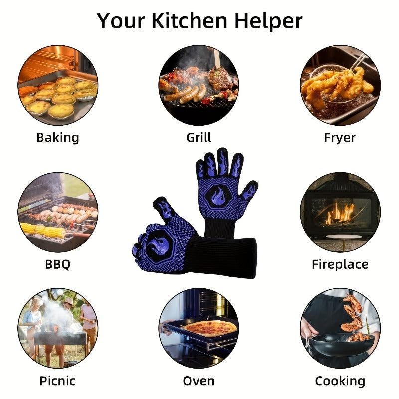Cutting Resistant Gloves Non Slip Silicone Heat Resistant Gloves