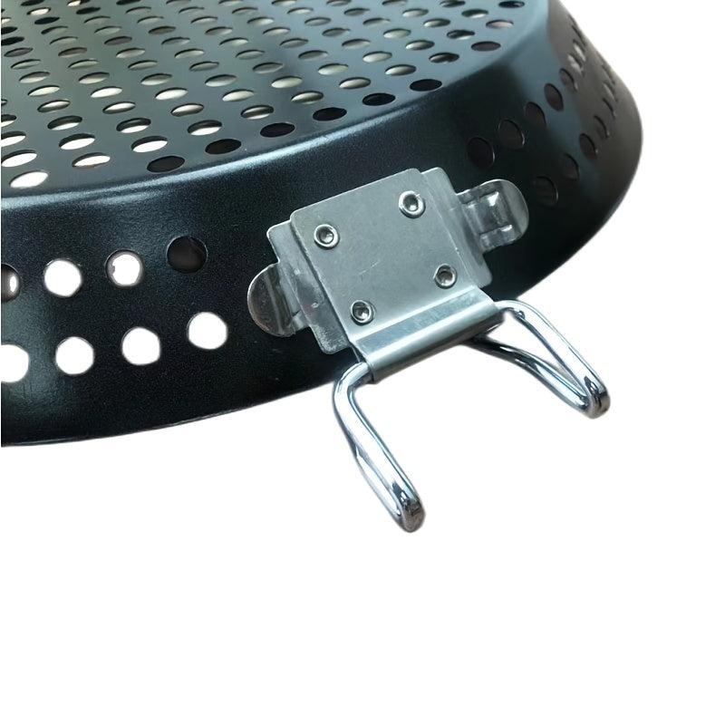 Non Stick BBQ Frying Pan Outdoor Cooking Camping Seafood Veggies Foldable Handle