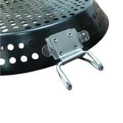 Non Stick BBQ Frying Pan Outdoor Cooking Camping Seafood Veggies Foldable Handle