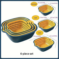 6pcs Fruit Vegetable Basket Drain Fruit Washer Kitchen Tool