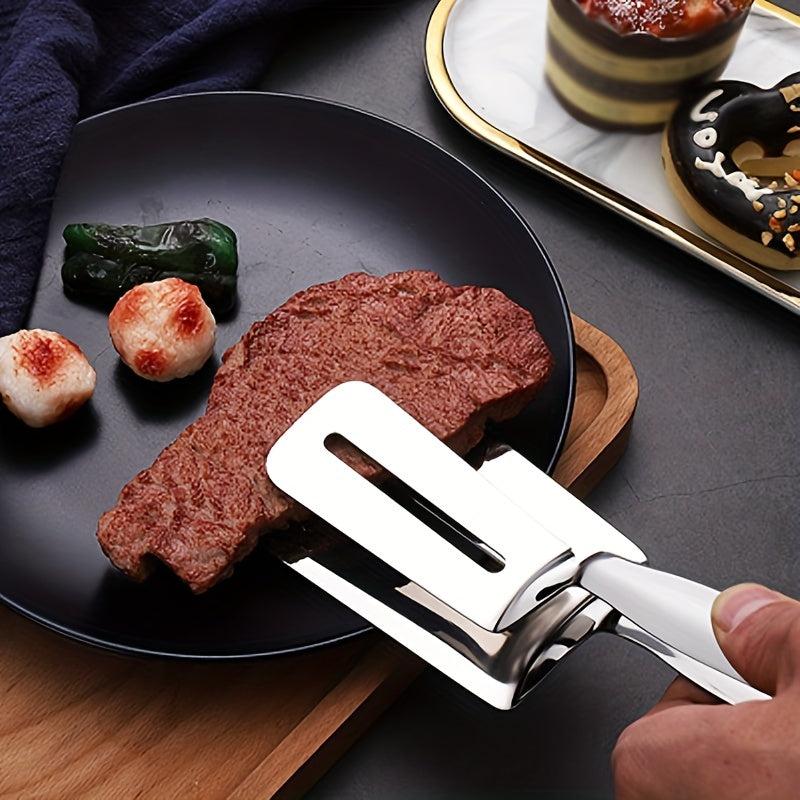 Stainless Steel Food Flip Steak Burger BBQ Meat Pizza Clip